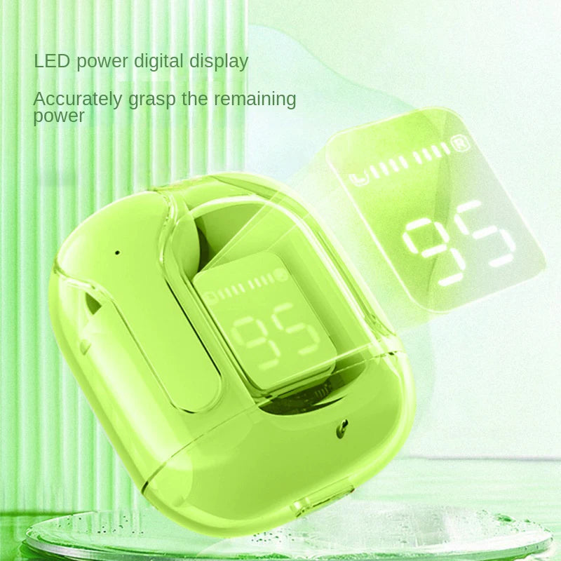 TWS Wireless Earphones Transparent Bluetooth in Ear Headset ENC Sports Headphones LED Power Digital Display Stereo Sound Earbuds